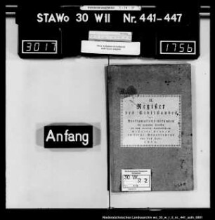 Zivilstandsregister Kreiensen (Kanton Gandersheim)