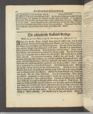 Die achtzehende Paßions-Predigt.