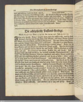 Die achtzehende Paßions-Predigt.
