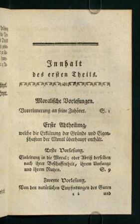 XXXV-XL, Innhalt des ersten Theils