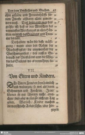 VII. Von Eltern und Kindern