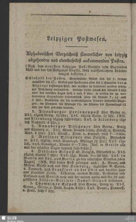 Leipziger Postwesen