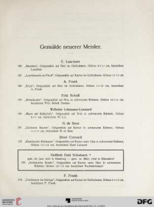 Gemälde neuerer Meister (Nr. 126-284)