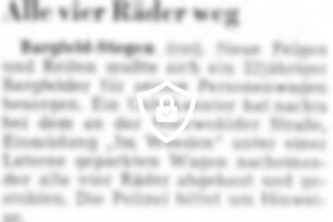 Alle vier Räder weg