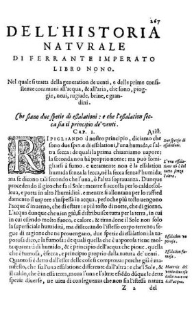 Libro Nono. Nel quale si tratta della generation de venti, e delle prime consistenze communi all'acqua, & all'aria ...