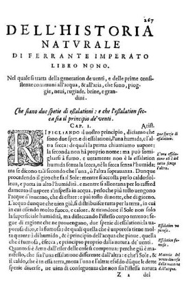 Libro Nono. Nel quale si tratta della generation de venti, e delle prime consistenze communi all'acqua, & all'aria ...