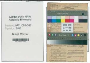 Entnazifizierung Werner Nobel , geb. 29.05.1902 (Kaufmann)
