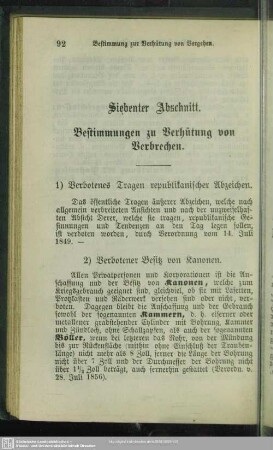 Siebenter Abschnitt. Bestimmungen zu Verhütung von Verbrechen