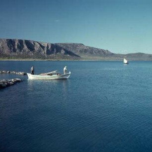 Lesbos, Fischerboote im Kolpos Géras. P63