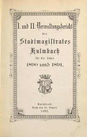 Verwaltungsbericht. 1/2. 1890/91 (1893)