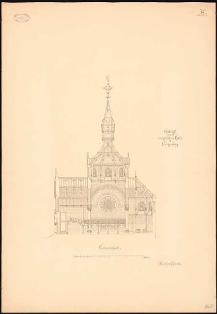 Evangelische Kirche, Langenberg 1. Projekt: Längsschnitt