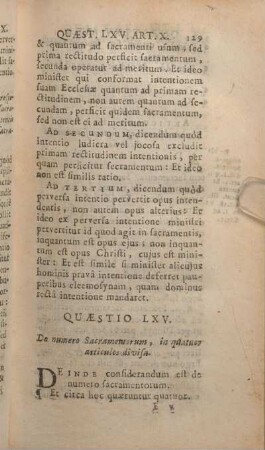 Quaestio LXV. De numero Sacramentorum, in quatuor articulos divisa.
