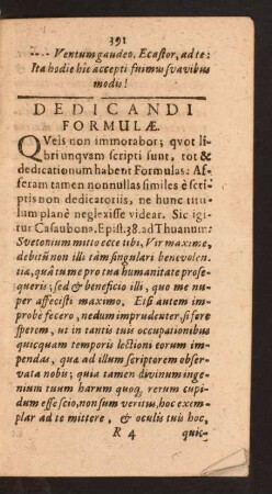 Dedicandi Formulae.