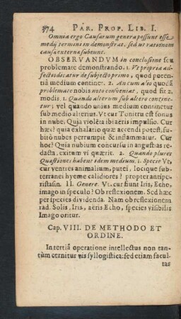 Cap. VIII. De Methodo Et Ordine.