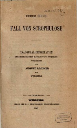 Ueber einen Fall von Scrophulose