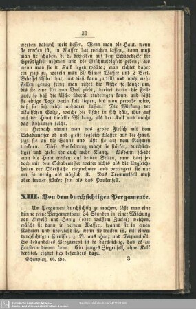 XIII. Von dem durchsichtigen Pergamente