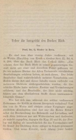 688-723 Ueber die Integrität des Buches Hiob