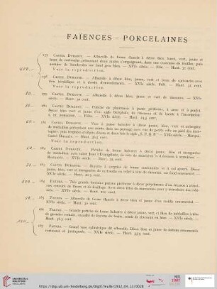 Faïences - porcelaines (Nr. 177 - 202)