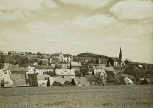 Altenberg, Ortsansicht : Altenberg. Ansicht vom Hang unterhalb des Raupennestes mit Geisingberg von Südwesten
