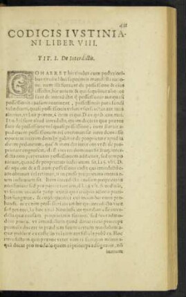 Codicis Iustiniani Liber VIII.