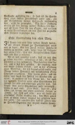 Erste Unterredung den 1sten Merz
