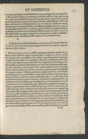 Epistola Henrici Bebelii ...