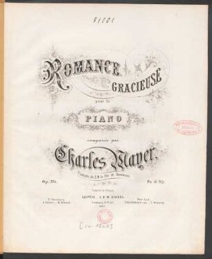 Romance gracieuse pour le piano : op. 334