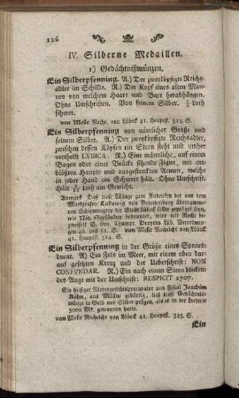 IV. Silberne Medaillen.