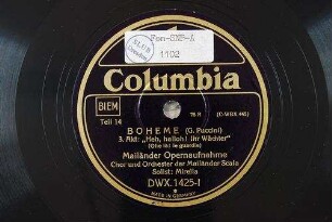 Boheme : 3. Akt: "Heh, halloh! Ihr Wächter" (Ohe là! le guardie) / (G. Puccini)