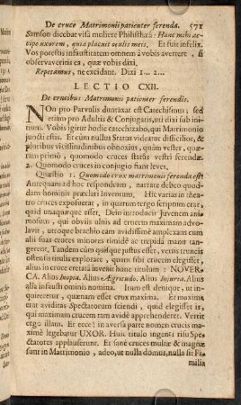 571-574, Lectio CXII. De crucibus Matrimonii patienter ferendis.