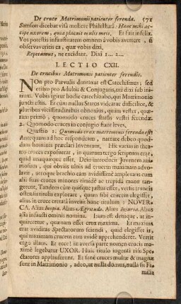 571-574, Lectio CXII. De crucibus Matrimonii patienter ferendis.