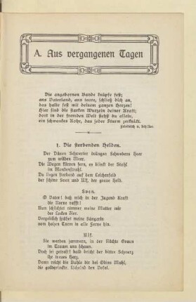 A. Aus vergangenen Tagen