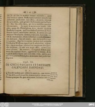 Cap. III. De Cyclo Paschali Et Paschate Calendarii Emendati.