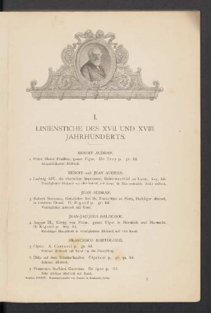 I. Linenstiche des XVII. und XVIII. Jahrhunderts
