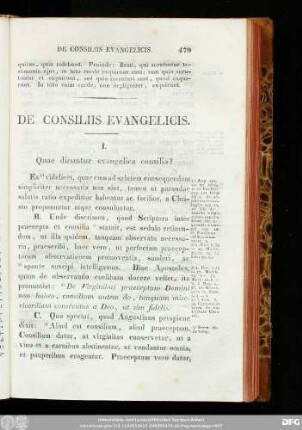 De Consiliis Evangelicis.