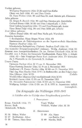 Die Kriegsopfer des Weltkrieges 1939-1945