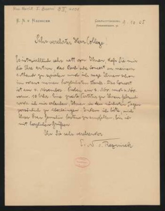Brief an Ferruccio Busoni : 09.10.1905