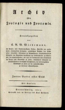 Zweiten Bandes erstes Stück