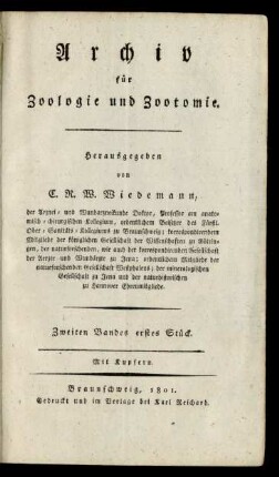 Zweiten Bandes erstes Stück