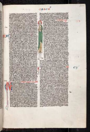 Figureninitiale (Epistula Jacobi): I(acobus), Apostel Jakobus als Märtyrerheiliger