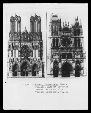 Ansicht der Westfassade der Kathedrale Notre Dame zu Reims,