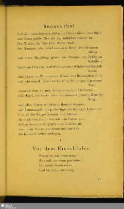 Vor dem Einschlafen