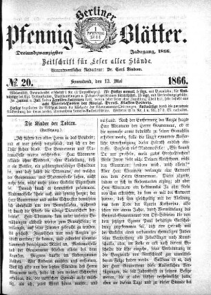 No. 20, Sonnabend, den 12. Mai