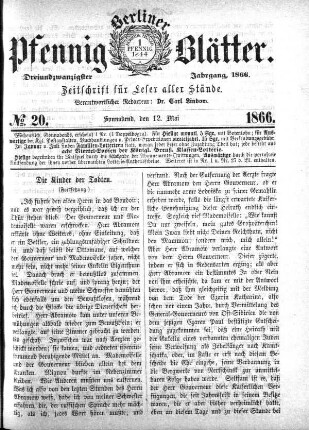 No. 20, Sonnabend, den 12. Mai
