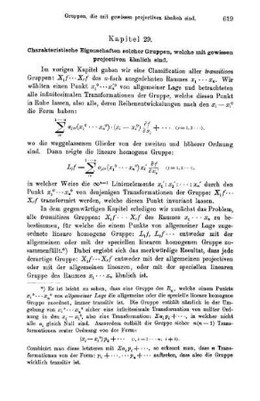 Kapitel 29. Charakteristische Eigenschaften solcher Gruppen, welche mitgewissen projectiven ähnlich sind.