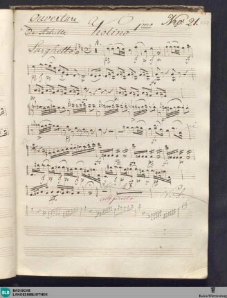 Ouverture de l'Opéra Achille à grand Orchestre