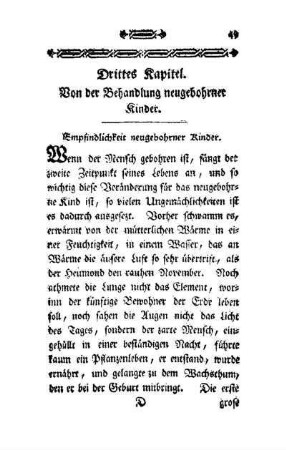 Drittes Kapitel: Von der Behandlung neugebohrner Kinder
