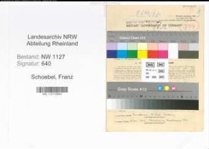 Entnazifizierung Franz Schoebel , geb. 13.12.1901 (Sparkassendirektor)