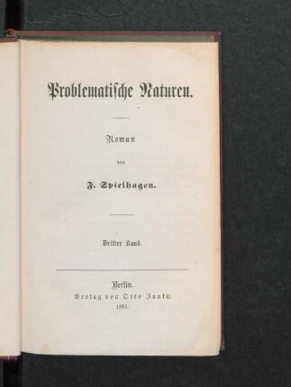 Bd. 3: Problematische Naturen