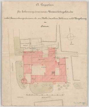 Fischer, Theodor; Jena; Universität - Lageplan